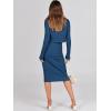 imageANRABESS Womens 2 Piece Outfits Sweater Dresses Set Midi Skirt Sets Long Sleeve Crop Top Bodycon Ribbed Knit Dress 2024 FallBlue