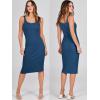 imageANRABESS Womens 2 Piece Outfits Sweater Dresses Set Midi Skirt Sets Long Sleeve Crop Top Bodycon Ribbed Knit Dress 2024 FallBlue