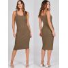 imageANRABESS Womens 2 Piece Outfits Sweater Dresses Set Midi Skirt Sets Long Sleeve Crop Top Bodycon Ribbed Knit Dress 2024 FallCoffee
