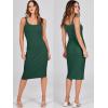 imageANRABESS Womens 2 Piece Outfits Sweater Dresses Set Midi Skirt Sets Long Sleeve Crop Top Bodycon Ribbed Knit Dress 2024 FallGreen