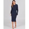 imageANRABESS Womens 2 Piece Outfits Sweater Dresses Set Midi Skirt Sets Long Sleeve Crop Top Bodycon Ribbed Knit Dress 2024 FallNavy Blue