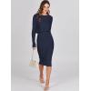 imageANRABESS Womens 2 Piece Outfits Sweater Dresses Set Midi Skirt Sets Long Sleeve Crop Top Bodycon Ribbed Knit Dress 2024 FallNavy Blue