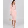 imageANRABESS Womens 2 Piece Outfits Sweater Dresses Set Midi Skirt Sets Long Sleeve Crop Top Bodycon Ribbed Knit Dress 2024 FallPink