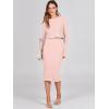 imageANRABESS Womens 2 Piece Outfits Sweater Dresses Set Midi Skirt Sets Long Sleeve Crop Top Bodycon Ribbed Knit Dress 2024 FallPink