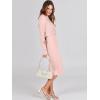 imageANRABESS Womens 2 Piece Outfits Sweater Dresses Set Midi Skirt Sets Long Sleeve Crop Top Bodycon Ribbed Knit Dress 2024 FallPink