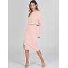 imageANRABESS Womens 2 Piece Outfits Sweater Dresses Set Midi Skirt Sets Long Sleeve Crop Top Bodycon Ribbed Knit Dress 2024 FallPink
