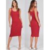 imageANRABESS Womens 2 Piece Outfits Sweater Dresses Set Midi Skirt Sets Long Sleeve Crop Top Bodycon Ribbed Knit Dress 2024 FallRed