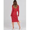 imageANRABESS Womens 2 Piece Outfits Sweater Dresses Set Midi Skirt Sets Long Sleeve Crop Top Bodycon Ribbed Knit Dress 2024 FallRed