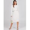 imageANRABESS Womens 2 Piece Outfits Sweater Dresses Set Midi Skirt Sets Long Sleeve Crop Top Bodycon Ribbed Knit Dress 2024 FallWhite