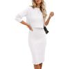 imageANRABESS Womens 2 Piece Outfits Sweater Dresses Set Midi Skirt Sets Long Sleeve Crop Top Bodycon Ribbed Knit Dress 2024 FallWhite