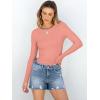 imageANRABESS Women Long Sleeve Crewneck Rib Knit Slim Fit Shirts Basic Tee Tops 2025 Casual TShirt Going Out Workout OutfitsCoral