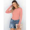 imageANRABESS Women Long Sleeve Crewneck Rib Knit Slim Fit Shirts Basic Tee Tops 2025 Casual TShirt Going Out Workout OutfitsCoral