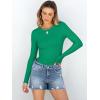 imageANRABESS Women Long Sleeve Crewneck Rib Knit Slim Fit Shirts Basic Tee Tops 2025 Casual TShirt Going Out Workout OutfitsGreen