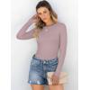 imageANRABESS Women Long Sleeve Crewneck Rib Knit Slim Fit Shirts Basic Tee Tops 2025 Casual TShirt Going Out Workout OutfitsGrey Pink