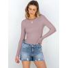 imageANRABESS Women Long Sleeve Crewneck Rib Knit Slim Fit Shirts Basic Tee Tops 2025 Casual TShirt Going Out Workout OutfitsGrey Pink