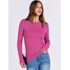 imageANRABESS Women Long Sleeve Crewneck Rib Knit Slim Fit Shirts Basic Tee Tops 2025 Casual TShirt Going Out Workout OutfitsHot Pink