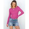 imageANRABESS Women Long Sleeve Crewneck Rib Knit Slim Fit Shirts Basic Tee Tops 2025 Casual TShirt Going Out Workout OutfitsHot Pink
