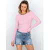 imageANRABESS Women Long Sleeve Crewneck Rib Knit Slim Fit Shirts Basic Tee Tops 2025 Casual TShirt Going Out Workout OutfitsPink