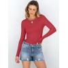 imageANRABESS Women Long Sleeve Crewneck Rib Knit Slim Fit Shirts Basic Tee Tops 2025 Casual TShirt Going Out Workout OutfitsRed