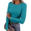 imageANRABESS Women Long Sleeve Crewneck Rib Knit Slim Fit Shirts Basic Tee Tops 2025 Casual TShirt Going Out Workout OutfitsTeal