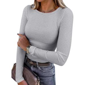 imageANRABESS Women Long Sleeve Crewneck Rib Knit Slim Fit Shirts Basic Tee Tops 2025 Casual TShirt Going Out Workout OutfitsGrey