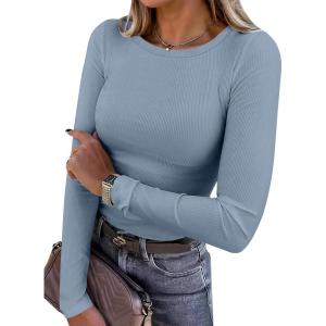 imageANRABESS Women Long Sleeve Crewneck Rib Knit Slim Fit Shirts Basic Tee Tops 2025 Casual TShirt Going Out Workout OutfitsLight Blue