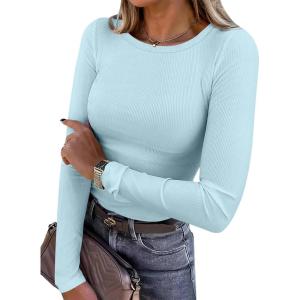 imageANRABESS Women Long Sleeve Crewneck Rib Knit Slim Fit Shirts Basic Tee Tops 2025 Casual TShirt Going Out Workout OutfitsSky
