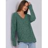 imageANRABESS Long Sleeve Shirts for Women V Neck Casual Fall Tops Loose Fit Lightweight Sweaters Tunic Fashion 2024 ClothesGreen
