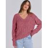 imageANRABESS Long Sleeve Shirts for Women V Neck Casual Fall Tops Loose Fit Lightweight Sweaters Tunic Fashion 2024 ClothesRed