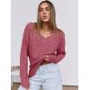 imageANRABESS Long Sleeve Shirts for Women V Neck Casual Fall Tops Loose Fit Lightweight Sweaters Tunic Fashion 2024 ClothesRed