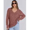 imageANRABESS Long Sleeve Shirts for Women V Neck Casual Fall Tops Loose Fit Lightweight Sweaters Tunic Fashion 2024 ClothesRust