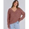 imageANRABESS Long Sleeve Shirts for Women V Neck Casual Fall Tops Loose Fit Lightweight Sweaters Tunic Fashion 2024 ClothesRust