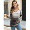 imageANRABESS Long Sleeve Shirts for Women V Neck Casual Fall Tops Loose Fit Lightweight Sweaters Tunic Fashion 2024 ClothesStriped Apricot