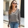 imageANRABESS Long Sleeve Shirts for Women V Neck Casual Fall Tops Loose Fit Lightweight Sweaters Tunic Fashion 2024 ClothesStriped Apricot