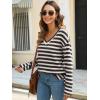 imageANRABESS Long Sleeve Shirts for Women V Neck Casual Fall Tops Loose Fit Lightweight Sweaters Tunic Fashion 2024 ClothesStriped Apricot