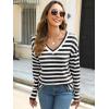 imageANRABESS Long Sleeve Shirts for Women V Neck Casual Fall Tops Loose Fit Lightweight Sweaters Tunic Fashion 2024 ClothesStriped Black