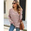 imageANRABESS Long Sleeve Shirts for Women V Neck Casual Fall Tops Loose Fit Lightweight Sweaters Tunic Fashion 2024 ClothesStriped Rust