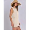 imageANRABESS Women Summer 2 Piece Outfits Sleeveless Knit Sweater Top ampamp Shorts Soft Lounge Sets Travel Beach 2025 Spring ClothesBeige