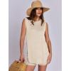 imageANRABESS Women Summer 2 Piece Outfits Sleeveless Knit Sweater Top ampamp Shorts Soft Lounge Sets Travel Beach 2025 Spring ClothesBeige