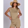 imageANRABESS Women Summer 2 Piece Outfits Sleeveless Knit Sweater Top ampamp Shorts Soft Lounge Sets Travel Beach 2025 Spring ClothesLight Khaki