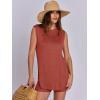 imageANRABESS Women Summer 2 Piece Outfits Sleeveless Knit Sweater Top ampamp Shorts Soft Lounge Sets Travel Beach 2025 Spring ClothesRust