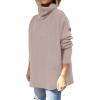 imageANRABESS Womens Oversized Turtleneck Batwing Sleeve Spilt Casual Loose Knit Tunic Pullover Sweater Tops 2025 Fall OutfitsAlmond