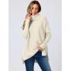 imageANRABESS Womens Oversized Turtleneck Batwing Sleeve Spilt Casual Loose Knit Tunic Pullover Sweater Tops 2025 Fall OutfitsApricot