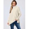 imageANRABESS Womens Oversized Turtleneck Batwing Sleeve Spilt Casual Loose Knit Tunic Pullover Sweater Tops 2025 Fall OutfitsApricot