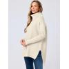 imageANRABESS Womens Oversized Turtleneck Batwing Sleeve Spilt Casual Loose Knit Tunic Pullover Sweater Tops 2025 Fall OutfitsApricot