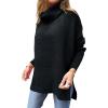imageANRABESS Womens Oversized Turtleneck Batwing Sleeve Spilt Casual Loose Knit Tunic Pullover Sweater Tops 2025 Fall OutfitsBlack