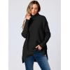 imageANRABESS Womens Oversized Turtleneck Batwing Sleeve Spilt Casual Loose Knit Tunic Pullover Sweater Tops 2025 Fall OutfitsBlack