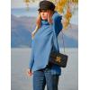 imageANRABESS Womens Oversized Turtleneck Batwing Sleeve Spilt Casual Loose Knit Tunic Pullover Sweater Tops 2025 Fall OutfitsBlue
