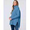imageANRABESS Womens Oversized Turtleneck Batwing Sleeve Spilt Casual Loose Knit Tunic Pullover Sweater Tops 2025 Fall OutfitsBlue