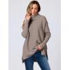 imageANRABESS Womens Oversized Turtleneck Batwing Sleeve Spilt Casual Loose Knit Tunic Pullover Sweater Tops 2025 Fall OutfitsBrown
